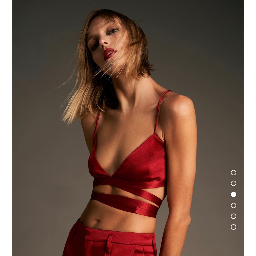 ZARA bow trim triangle bralette limited edition